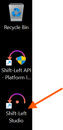 Desktop shortcut – launch Shift-Left Studio