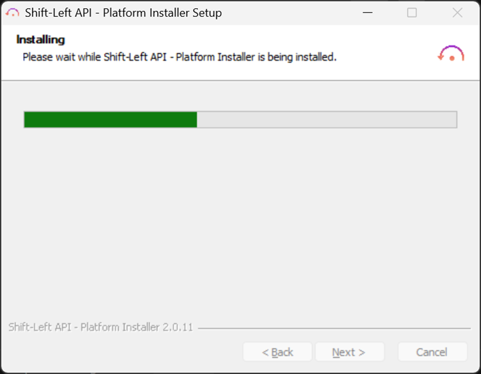 Installing – progress bar